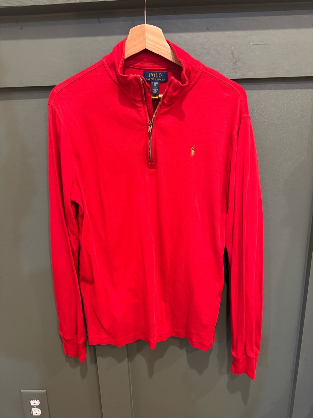 Polo by Ralph Lauren Red Zip-Neck Pullover